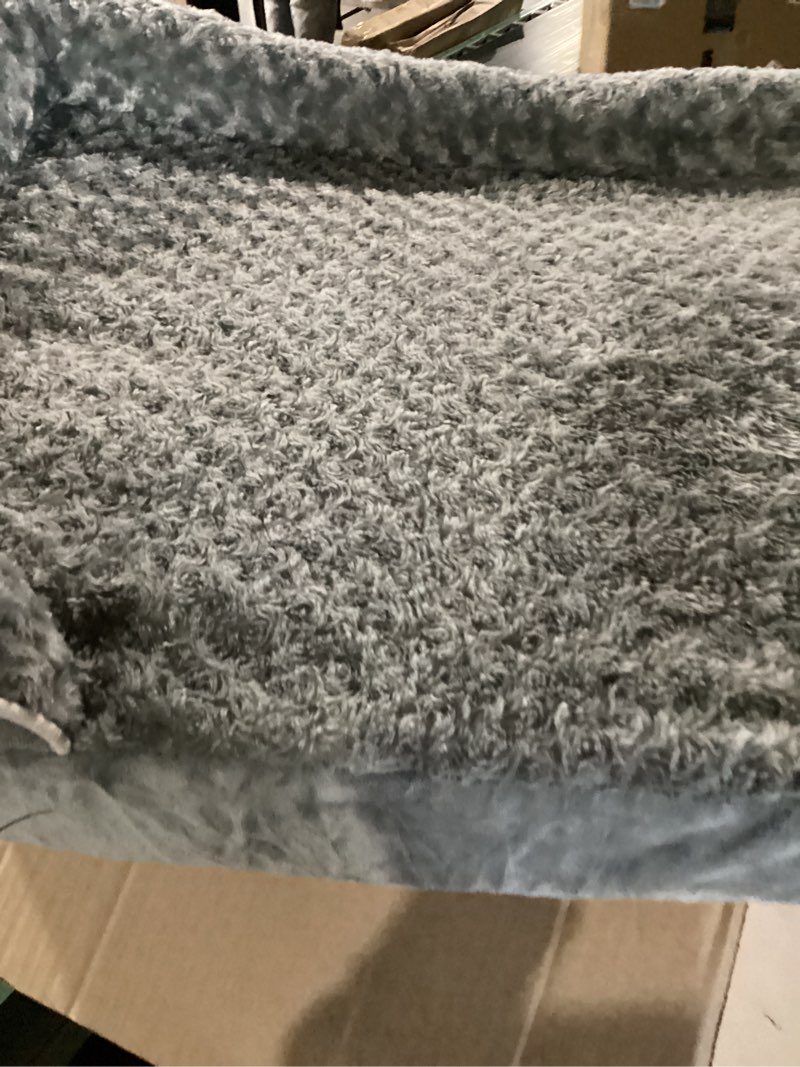 Condition photo showing Good Condition for Orthopedic Dog Bed with Sides - Dog Sofa Beds for Large Dogs, Supportive Foam Pet Couch Bed with Washable Removable Cover, Waterproof Lining and Non-Slip Bottom, Grey - L 35.0"L x 25.0"W x 6.5"Th