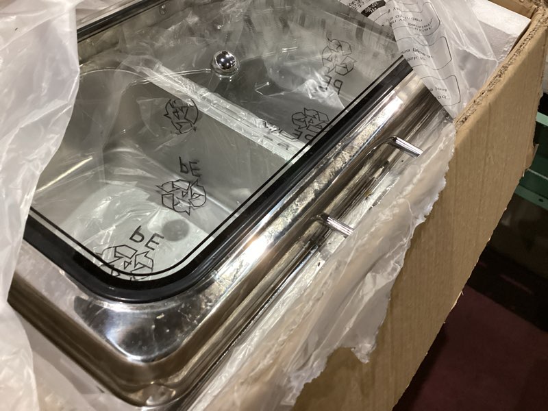 Condition photo showing As Is for electric chafing dishes buffet set: stainless steel chaffing server chafer with temperature control (half size)