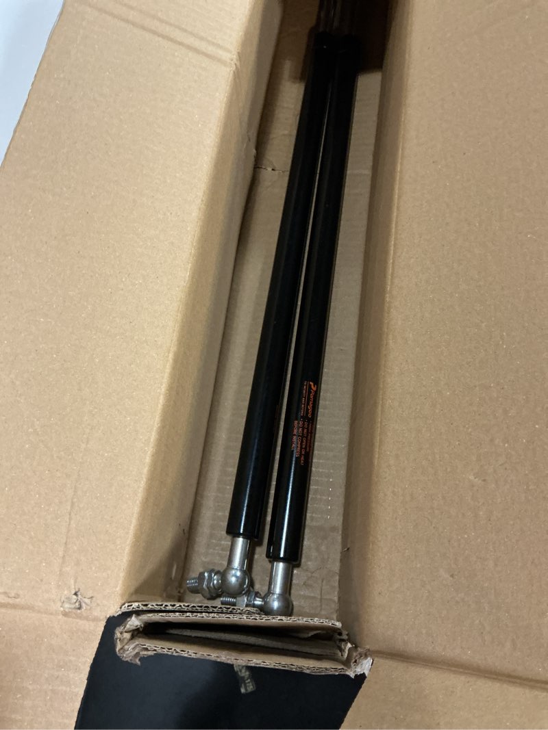 Condition photo showing As Is for 36 inch 200 lbs (890 n) gas strut, 2pcs 36" shocks with mounting brackets for heavy duty lid cover rv bed basement hatch floor door trailer spring (200-280lbs) 36'' 200lbs carbon steel