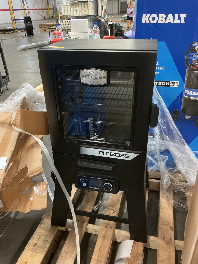 Condition photo showing As Is for pit boss dx series vertical 30in series 880-sq. in black smart electric smoker