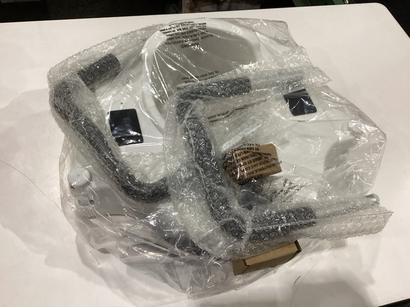 Condition photo showing New/Like New for bath safetyraised toilet seat product description: elev.toilet seat w/ remarms,rtl,1 ea