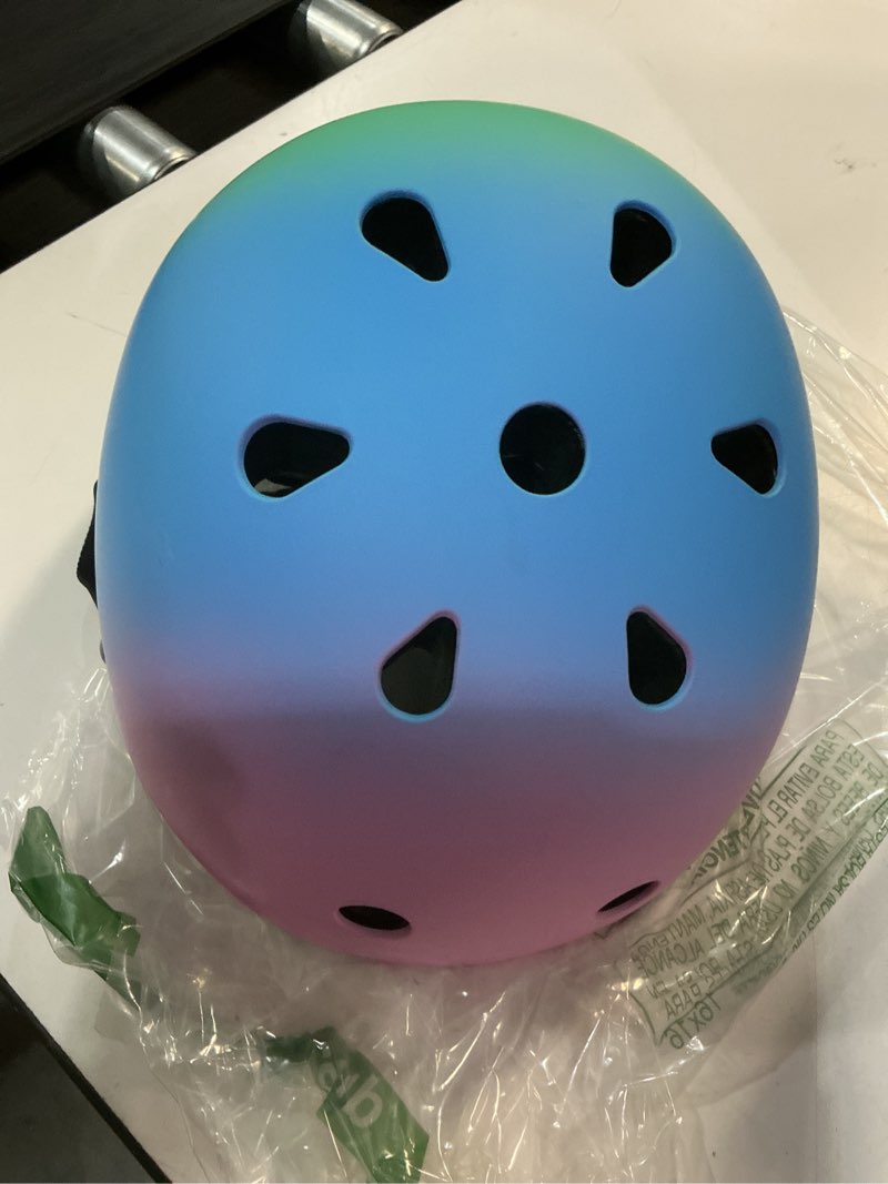 Condition photo showing Good Condition for adjustable color gradient toddler kids bike helmet for 3-5-8-14+ages girls boys.skateboard bicycle toddler helmet 2-4 years for multi-sports cycling scooter inline roller skates rollerblading gradient-a medium