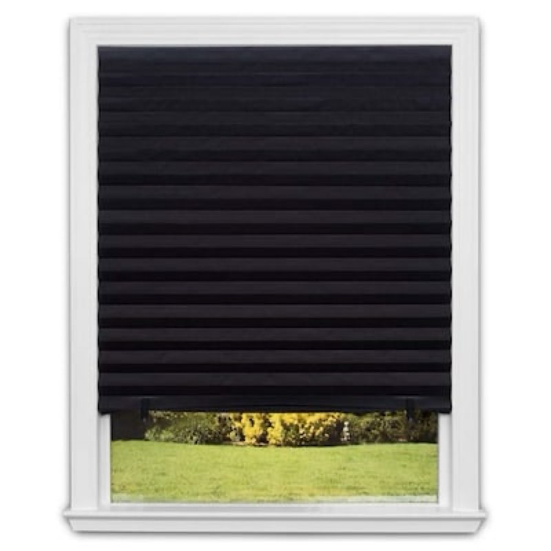 Redi Shade Original Paper 48-in x 72-in Black Blackout Cordless Pleated Shade