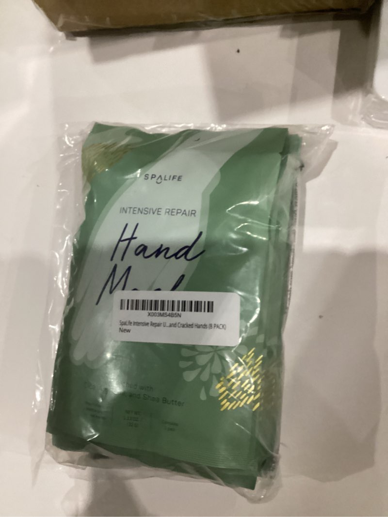 Condition photo showing New/Like New for SpaLife Intensive Repair Ultra-Moisturizing Hand Masks with Cica, Argan Oil, and Shea Butter to Soothe dry, and Cracked Hands (8 PACK)
