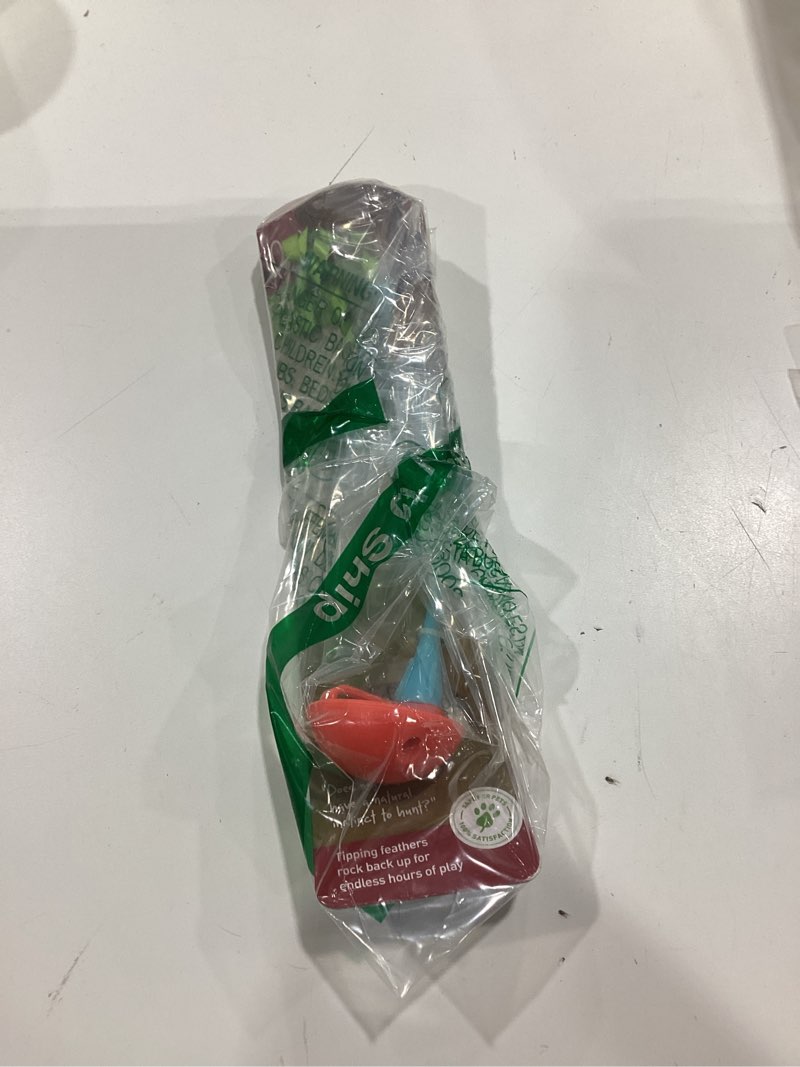 Condition photo showing New/Like New for petlinks tippy teaser self righting feather toy for cats & kittens, rocks & sways, fun & engaging play - multi color, one size multi one size