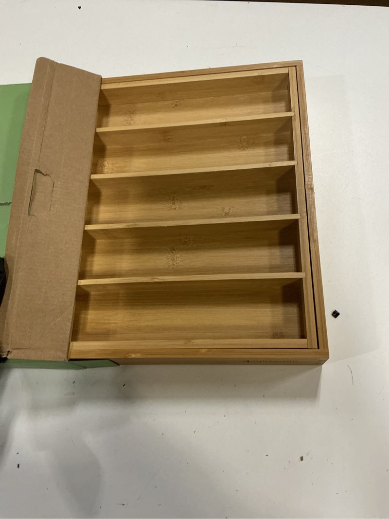 Condition photo showing Good Condition for purawood bamboo drawer organizer - expandable silverware organizer & utensil drawer organizer, cutlery tray with dividers, 7-9 slots- kitchen organizer for utensils & flatware (natural) natural 9 slot