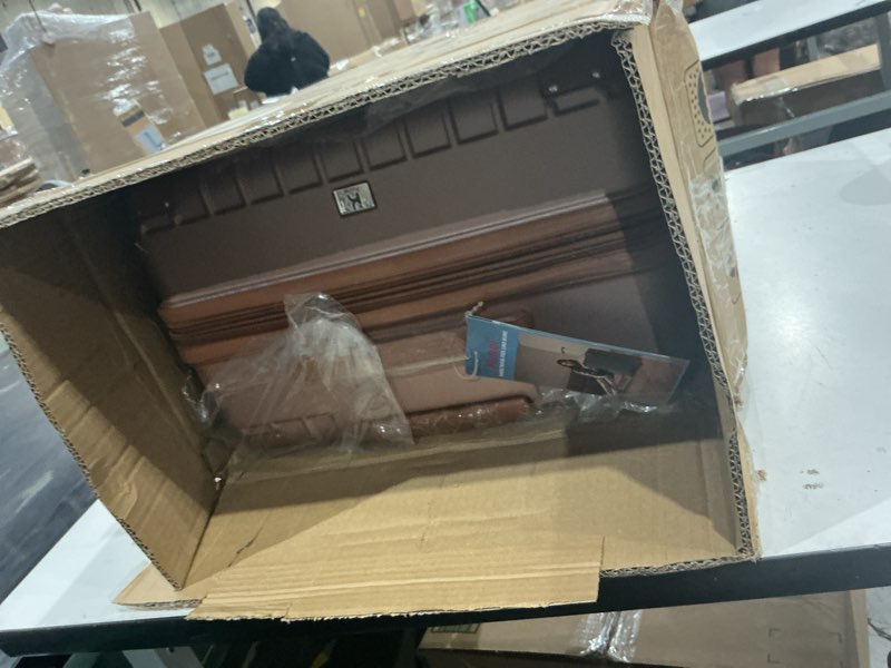 Condition photo showing Good Condition for kunel expandable 5 piece luggage sets with detachable spinner wheels and tsa lock, unisex hardside abs suitcase set, hardshell lightweight waterproof travel hard case suitcases with wheels, rosegold rosegold 5 piece sets (20/24/28/db/tb)
