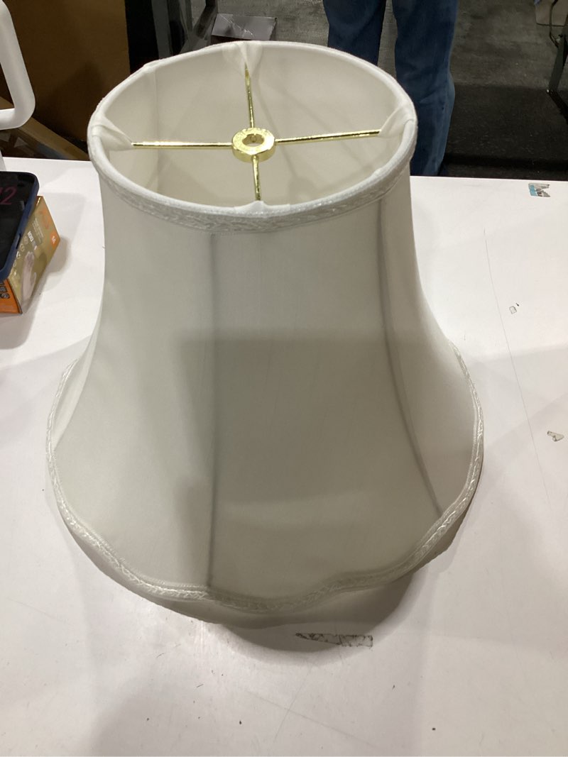 Condition photo showing Good Condition for Royal Designs Scalloped Bell Designer Lamp Shade, White, 7 x 14 x 12.25 7 x 14 x 12.25 White