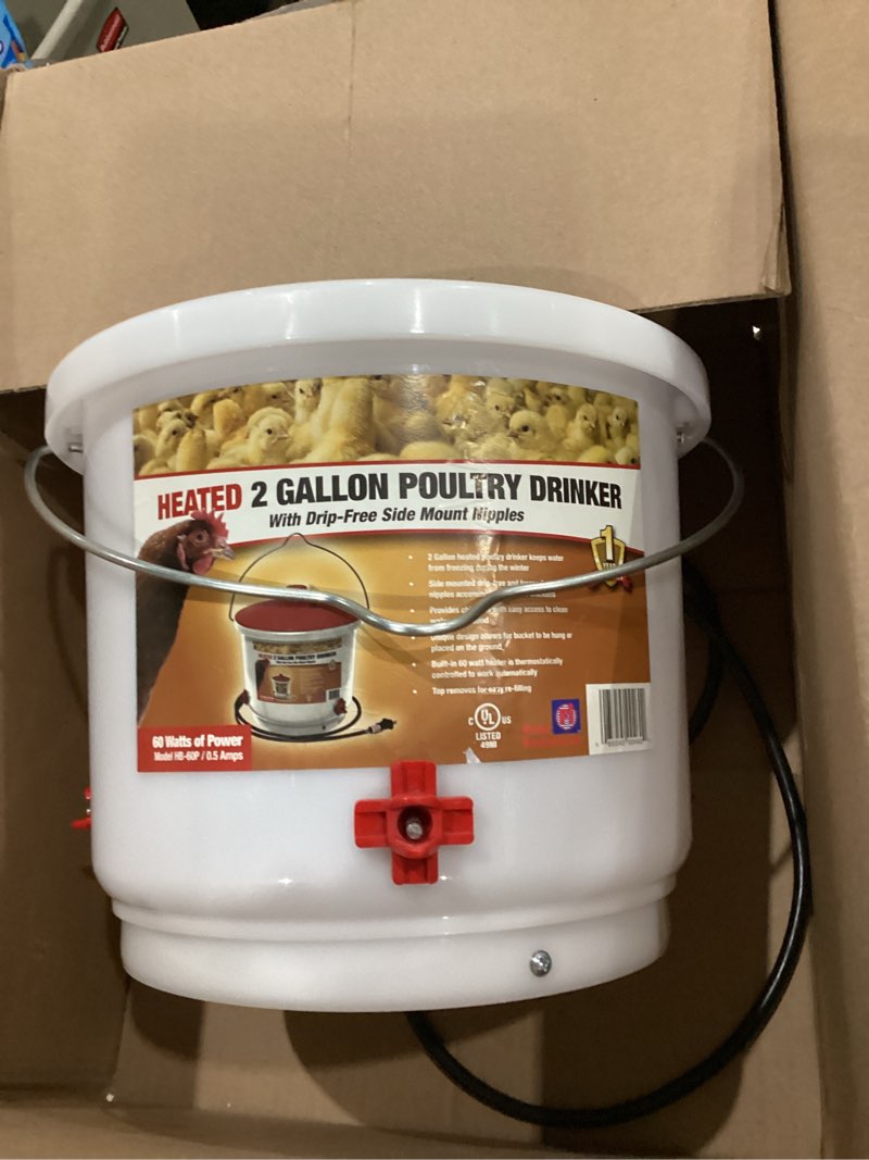 Condition photo showing Good Condition for Farm Innovators Heated Chicken Waterer, Poultry Drinker Bucket, 2 Gallon