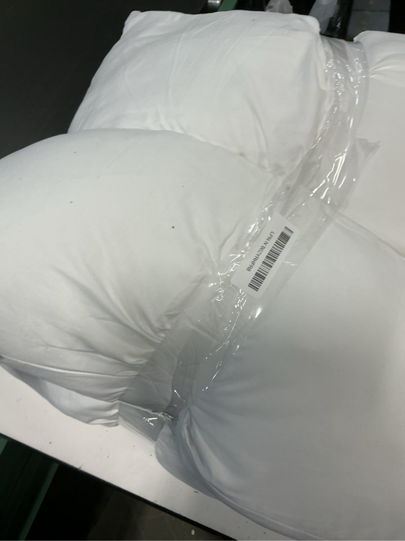 Condition photo showing As Is for miulee throw pillows inserts, pack of 2 24x24 inch 100% virgin fiber filling bed couch pillows