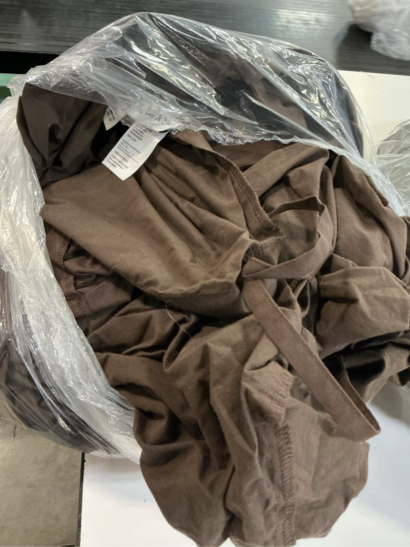 Condition photo showing As Is for european linen duvet cover set solid: espresso(king)(108in x 92in)
