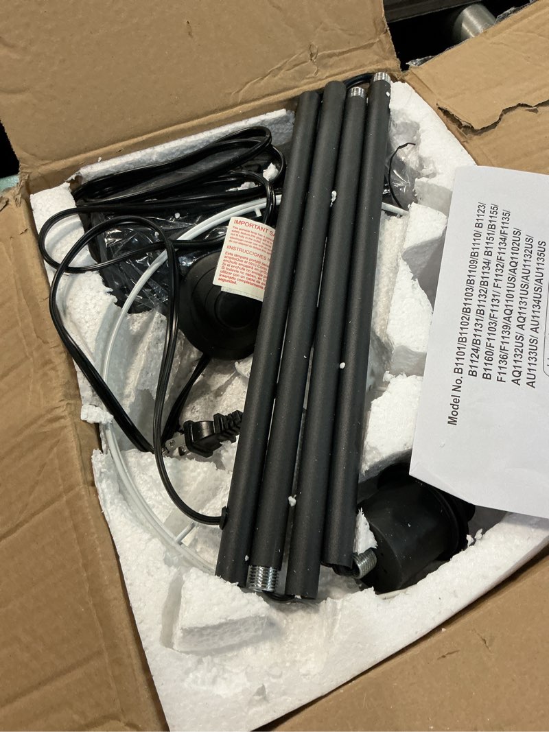 Condition photo showing As Is for floor lamp black, standing lamp, 58" tall lamps for living room, simple pole lamp with black lampshade, on/off foot pedal, bright dimming light for kids room bedroom office decor(without bulbs) black + black lampshade