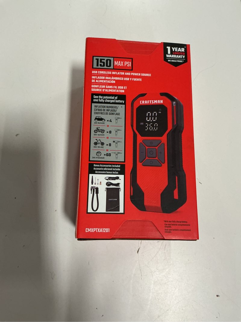 Condition photo showing Good Condition for Alton Industry Craftsman Cordless Porrtable Inflator