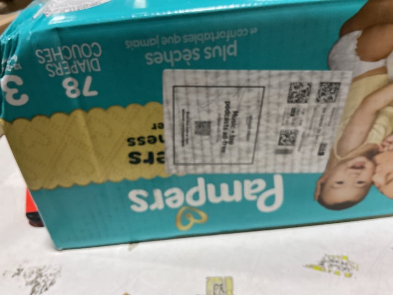 Condition photo showing Good Condition for Pampers Swaddlers Diapers, Size 3 (13-26 lbs), 78 Count, Absorbent, Keeps Baby Dry and Comfortable, Skin Safe Disposable Baby Diaper Size 3 78