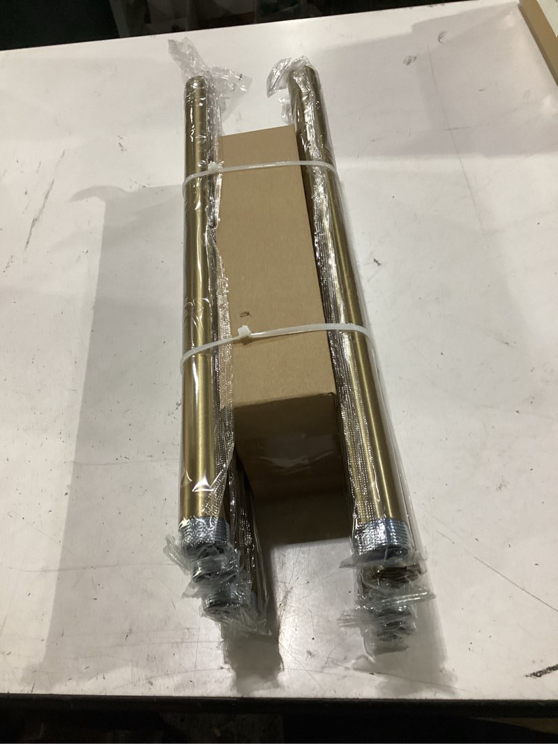 Condition photo showing New/Like New for warm gold curtain rods for windows 72 to144 inch brass extra long heavy duty adjustable single 1" diameter with vintage brushed bronze metal finials antique for living room bedroom farmhouse kitchen warm gold 16"-144"|1 pack