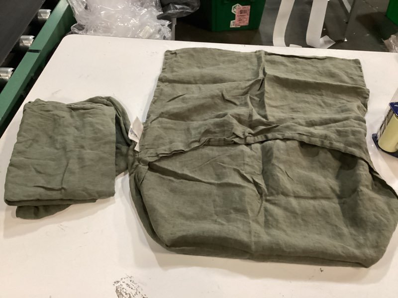 Condition photo showing Good Condition for european linen sham set color dusty olive standard