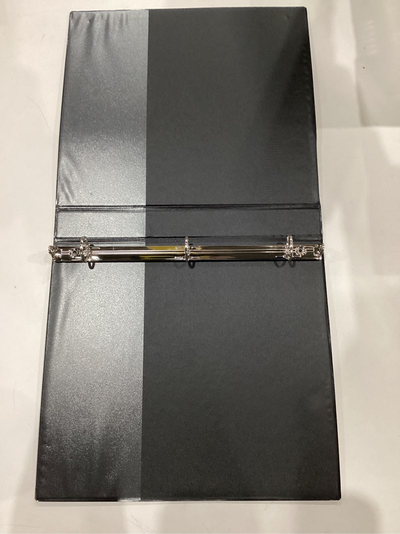 Condition photo showing As Is for Samsill 1 Inch 3 Ring Binder, Made in USA, Economy Round Ring, Clear View Cover, 200 Sheet Capacity - for School, Home, Office - Black 1-Pack 1 Inch Black