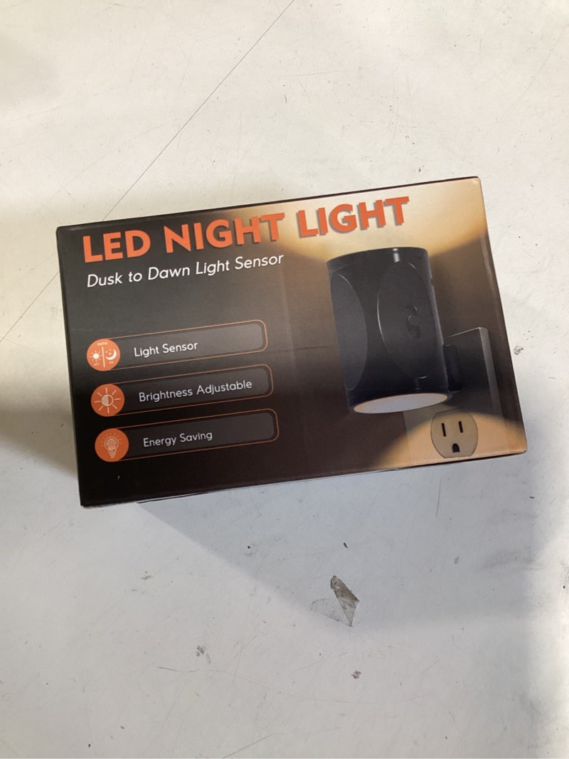 Condition photo showing New/Like New for briignite night lights plug into wall, modern led night light plug in, dusk to dawn sensor, soft white 3000k, 0-100lm adjustable brightness, dimmable nightlight for hallway, bedroom, stairway, 2 pack black-3000k 2 pack