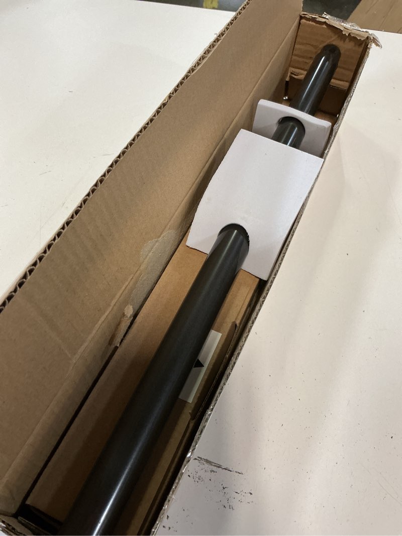 Condition photo showing Good Condition for Decopolitan Industrial Wrap Around Telescoping Curtain Rod Set, 18-36", Black 18 to 36-Inch Black Set