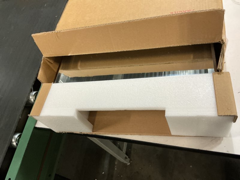 Condition photo showing Good Condition for plastic medicine mirror cabinet for bathroom 16 x 26 inch, surface and recessed mount white 16x26 inch beveled edge mirror