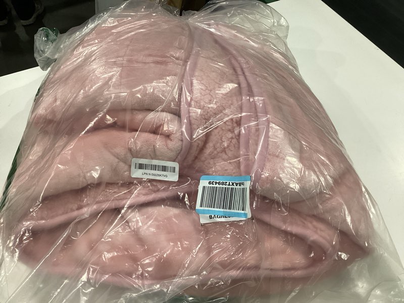 Condition photo showing Good Condition for topblan sherpa fleece weighted blanket 12lbs, 48 x 72 twin size for adults | machine washable; soft and warm; plush fluffy flannel with glass beads; heavy fuzzy throw for bed; dual sided; pink pink 48"x72"-12lbs