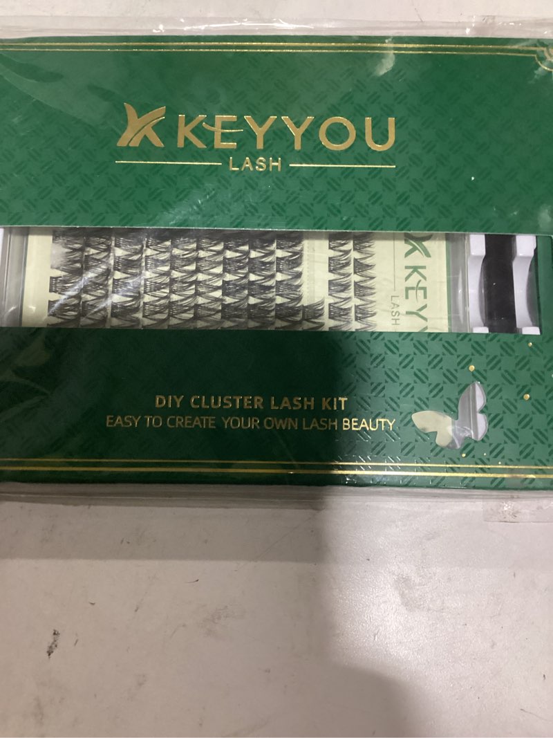 Condition photo showing As Is for KEYYOU Lash Clusters Kit Natural Wispy DIY Lash Extension Kit 144pcs Lashes Clusters Eyelash Extension with Mascara Brush Bond and Seal Glue Remover Applicators and Brush for Lashes Extensions (Y01) DIY Lash Kit-Y01