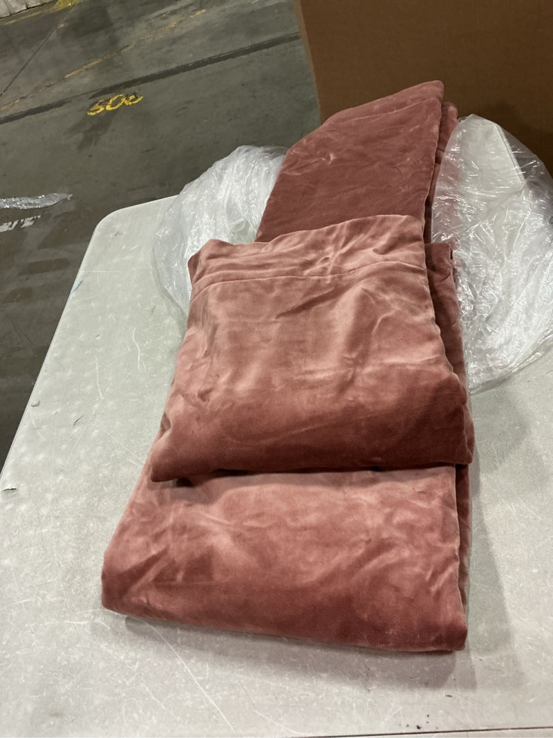 Condition photo showing Good Condition for quince cotton velvet room darkening curtain - single panel - color mauve