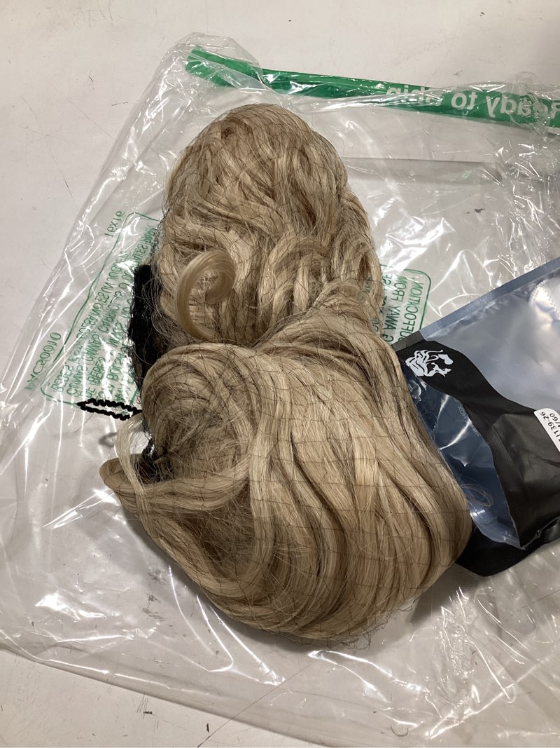 Condition photo showing Good Condition for feshfen claw clip ponytail extensions - long pony tail hair piece wavy curly synthetic hairpieces for women, 26 inch dirty blonde 26 inch 16h613# dirty blonde