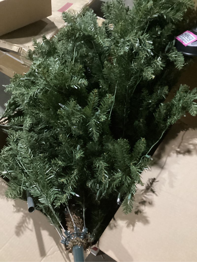 Condition photo showing As Is for best choice products artificial christmas tree, 6ft premium unlit hinged design, dense branches realistic holiday décor? w/easy assembly, base 6ft green