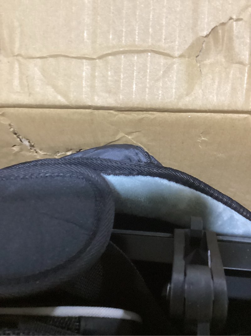 Condition photo showing As Is for petskd small pet carrier with wheels(18" l x 11" w x 11" h), delta/american/united airlines approved, rolling pet carrier for small dogs & cats (black) 18.0"l x 11.0"w x 11.0"h black and wheeled