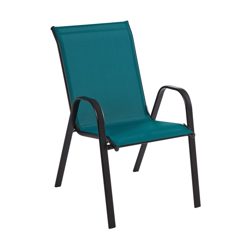 mainstays heritage park steel outdoor patio armchair, teal