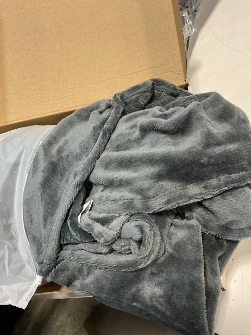 Condition photo showing Good Condition for Cordless Portable Heated Blanket Battery Operated, 20000mAh Battery Rechargeable Heated Blanket with 3 Heating Levels, 70"x40" USB Wearable Electric Blankets for Camping, Home, Office, Car. Grey