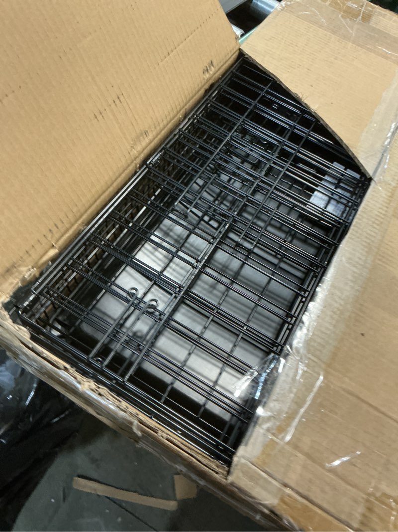 Condition photo showing Good Condition for Amazon Basics - Durable, Foldable Metal Wire Dog Crate with Tray, Single Door, 30 x 19 x 21 in, Black 30.0"L x 19.0"W x 21.0"H Single Door w/ Divider