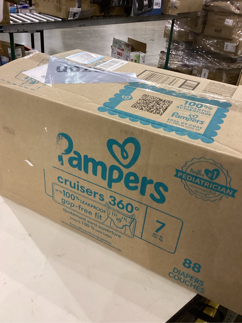 Condition photo showing Brand New for Pampers Diapers - Cruisers 360 - Size 7, 88 Count, Babyproof up to 100% Leakproof Pull-On Diaper