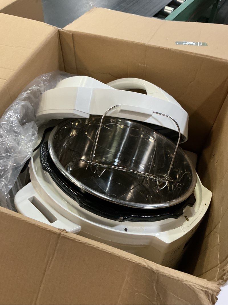 Condition photo showing As Is for Instant Pot 4QT RIO Mini 7-in-1 Multi-Cooker, Pressure Cooker, Slow cook, Sauté, Steam, Rice Maker, Yogurt, & Warmer, Sea Salt, 4 Quarts Sea Salt 4 Quarts