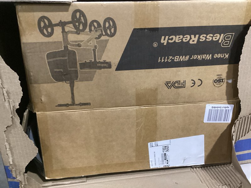 Condition photo showing Good Condition for All Terrain Steerable Knee Scooter Crutch Alternative?Deluxe Medical Scooter Double Handbrake,for Adults Injured Ankle & Foot Recovery Scooter in Blue