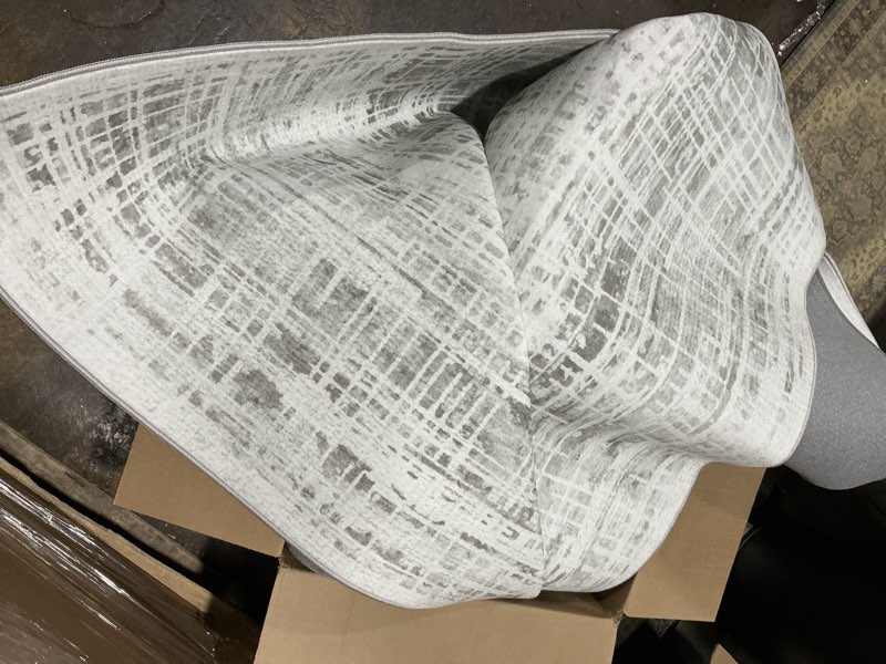 Condition photo showing Good Condition for area rugs washable rug: anti-skid abstract modern living room rug soft thin carpets indoor floor non-shedding carpet for bedroom dining farmhouse nursery home office (white gray, 8'x10') white gray 8' x 10' (rectangular)