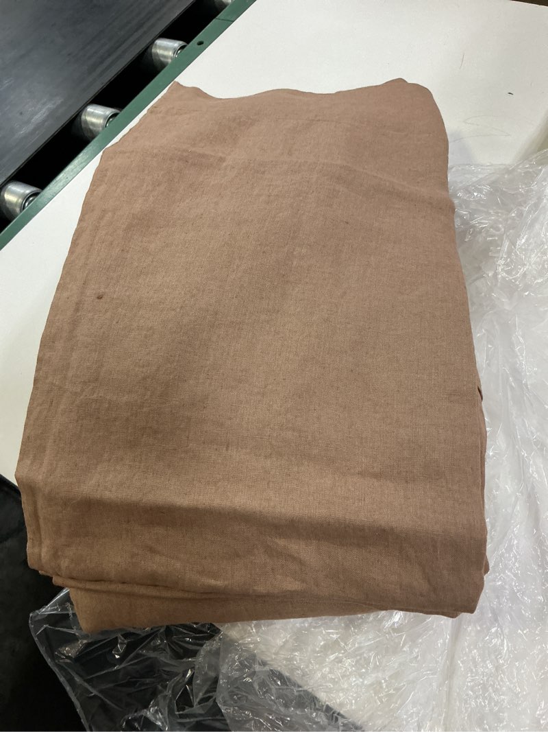 Condition photo showing Good Condition for european linen sheet set, king, latte