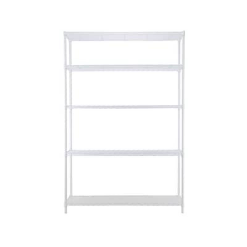  style selections 5 -tier white metal utility shelving unit with wire shelves ( 47.7-in w x 18-in d x 72-in h