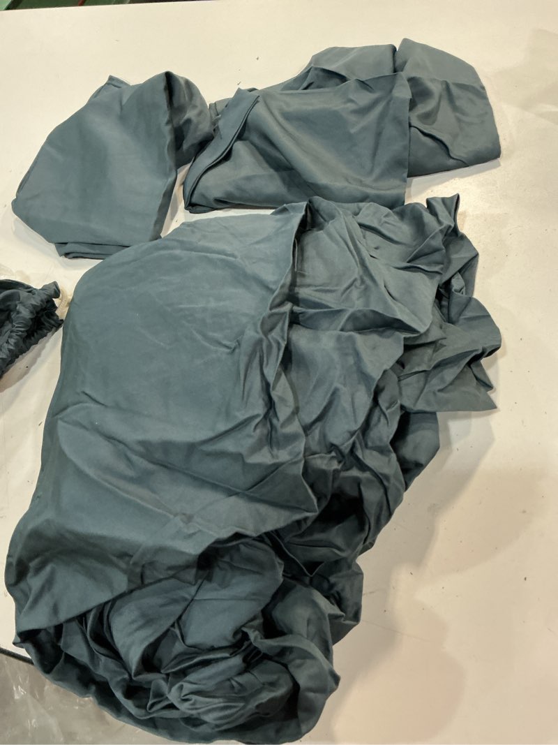 Condition photo showing As Is for bamboo fitted sheet set, full, nightfall