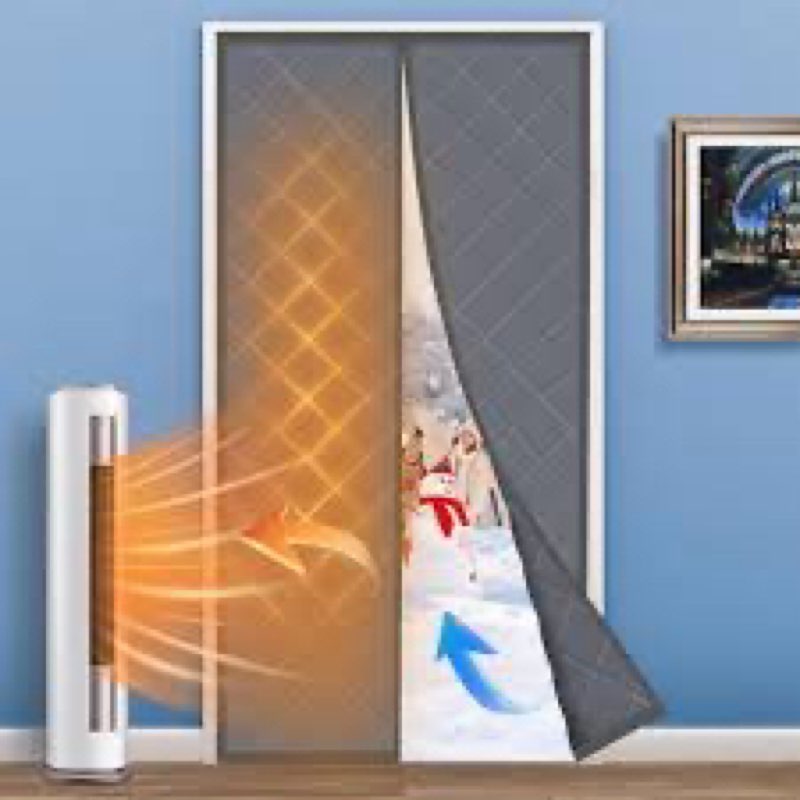 LIAMST Magnetic Thermal Insulated Door Curtain, Fits Door Size 36" x 82", Center Opening, Durable Ox