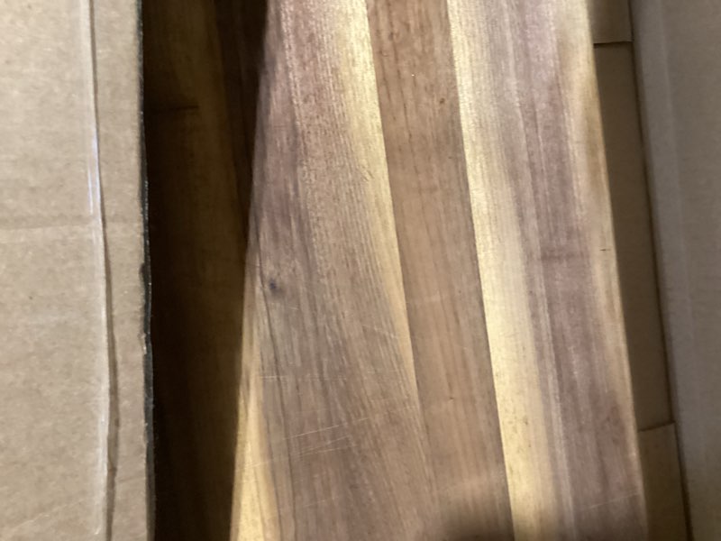 Condition photo showing Good Condition for 24" Bamboo Cutting Boards for Kitchen, Extra Large Wood Cutting Board with Deep Juice Groove and Handle Heavy Duty Chopping board, Kikcoin, 24" x 18" 24"L x 18"W