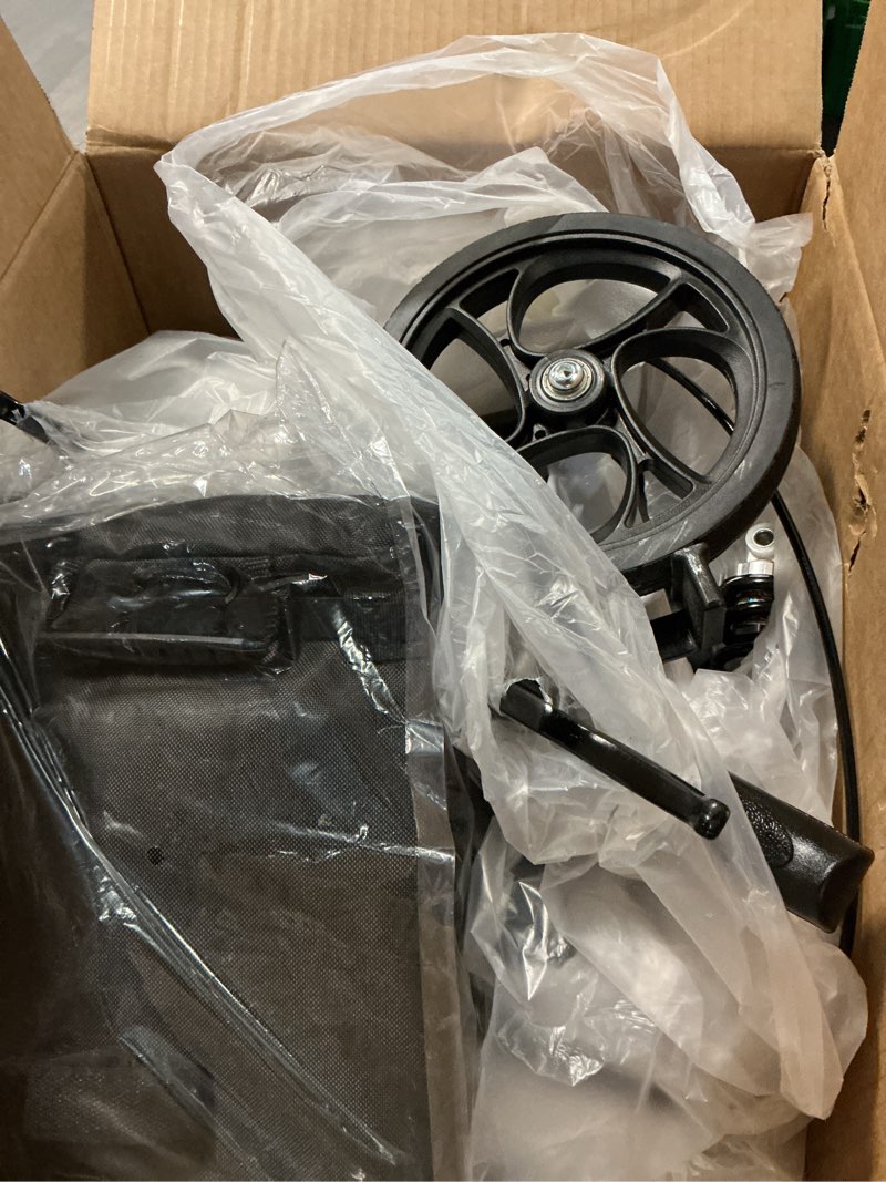 Condition photo showing Good Condition for steerable knee walker deluxe medical scooter for foot injuries compact crutches, with dual rear on-wheel brake and shock absorption under the knee pad?purple?