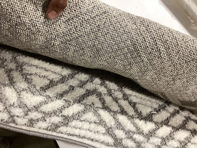 Condition photo showing Good Condition for rugshop gray marbella boho indoor/outdoor area rug for patio, deck,backyard and balcony 5' x 7' oval grey 5' x 7' (oval)