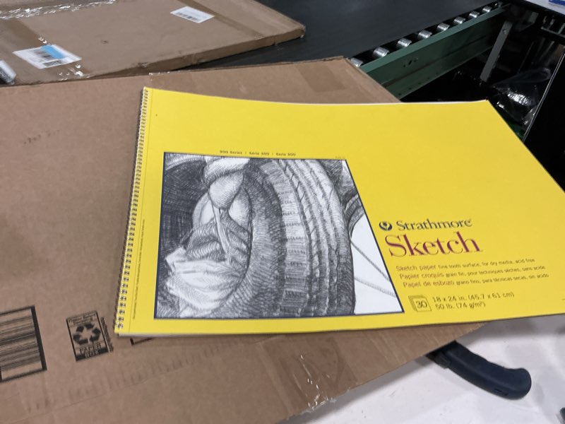 Condition photo showing Good Condition for Strathmore 300 Series Sketch Pad, 18x24 inch, 30 Sheets, Side Wire - Artist Sketchbook for Drawing, Illustration, Art Class Students 18x24 inch Pad