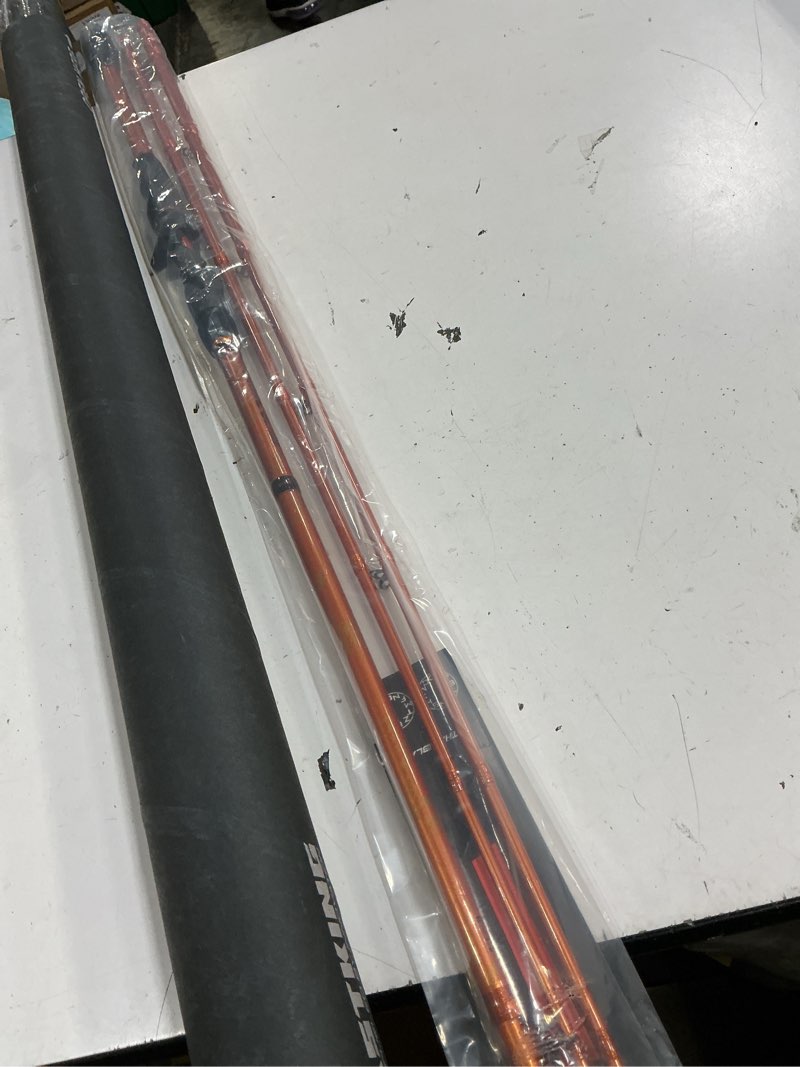 Condition photo showing New/Like New for kastking lethal blaze twin-tip fishing rod and reel combo, spinning & baitcaster combo, flame pattern design, im6 graphite 2pc rod with backup tip section, stainless-steel guides, eva handle cast-7'4" h-right handed (2pcs+ extra tip)