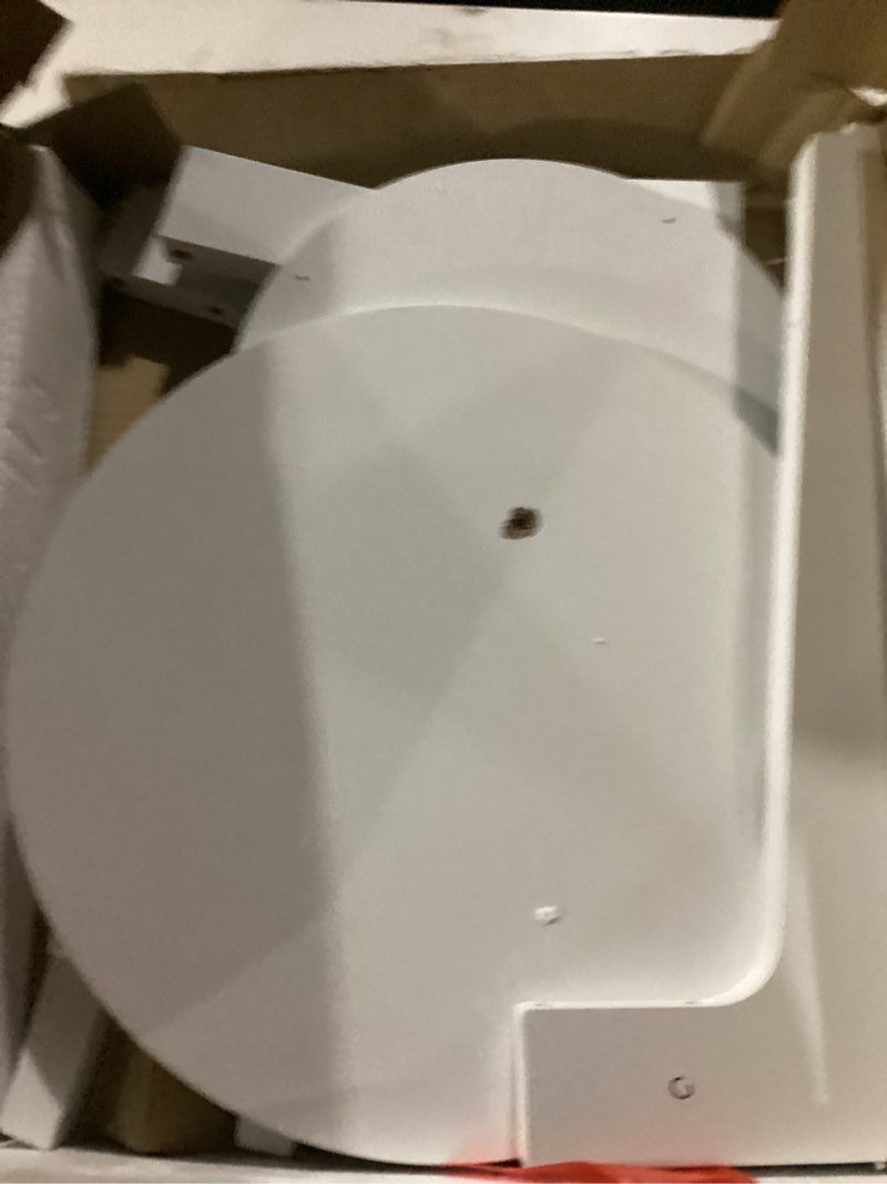 Condition photo showing New/Like New for VASAGLE MAEZO Collection - Side Table, 2-Tier Small Round End Table, Nightstand with Tapered Legs, Curved Transitions, for Small Spaces, Living Room, Bedroom, Cloud White ULET283T14 1 Pack White