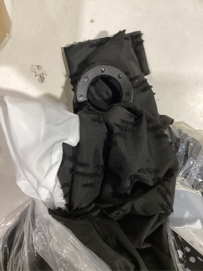 Condition photo showing Good Condition for Extra Long No Hook Tufted Chevron Striped Shower Curtain with Snap-in Fabric Liner set-71Wx98H(96H),Tall Hotel Grade Boho Style Shower Curtain,Water Repellent,Black 71"W x 98"L (Pack of 1) Black