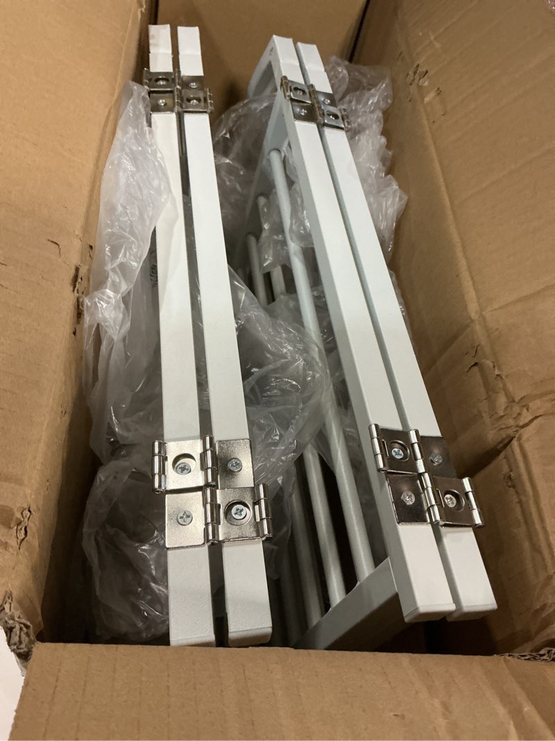 Condition photo showing Good Condition for Snughome Dog Gate Indoor, 19.69" H Freestanding Dog Door Gates with Support Feet, Expands Up to 48" Wide Foldable Pet Gates for Doorways Hallways, 4 Panel Folding Pet Door Pet Fence for Puppy, White