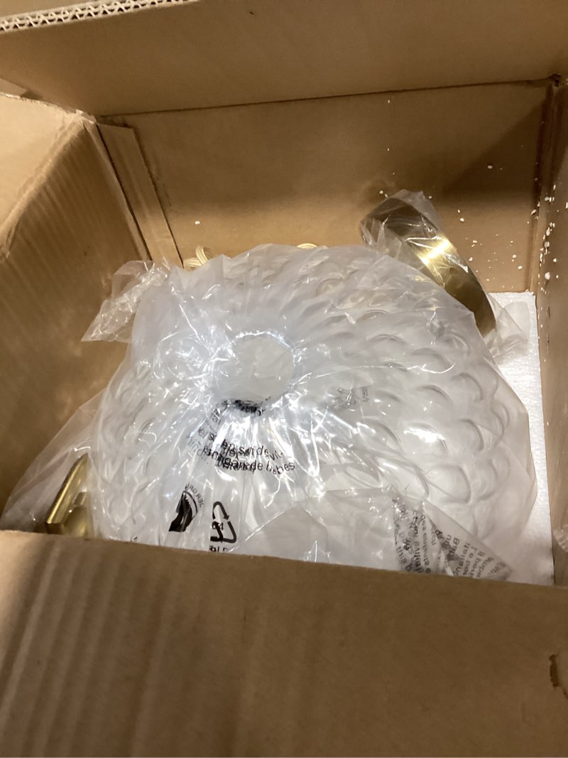 Condition photo showing New/Like New for brushed gold pendant lights kitchen island, 10" large glass pendant light with hammered glass, modern hanging lighting fixtures for kitchen island dining room entryway foyer gold + clear glass 10“ w